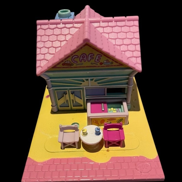 Cute Vintage 1993 Polly Pocket Beach House Cafe Pollyville Compact Only - Picture 1 of 5